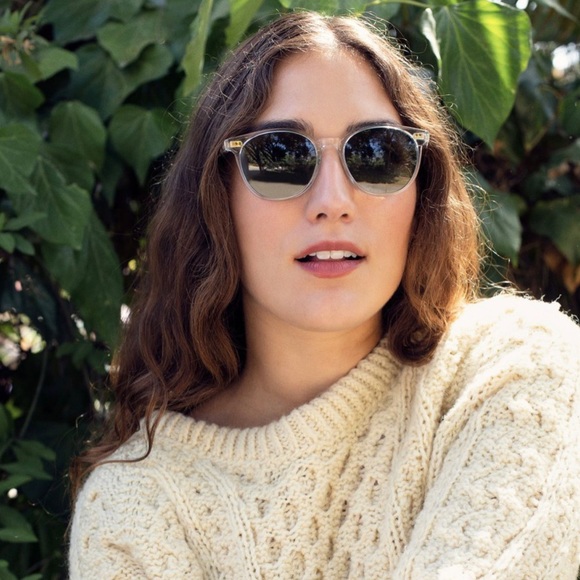 Brand New TOMS Milky Pink Crystal Fade BELLINI Sunglasses Violet Sun Lenses - Picture 7 of 8